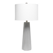 Lalia Home Concrete Pillar Table Lamp with White Fabric Shade LHT-5011-WH